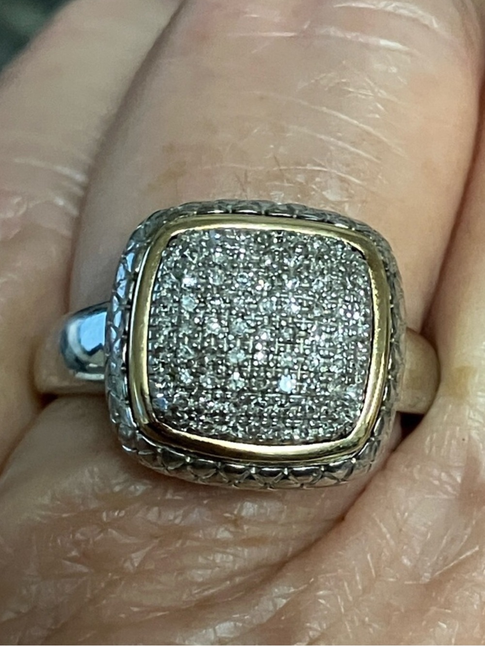 Aj .925 14k natural diamond ring size 9